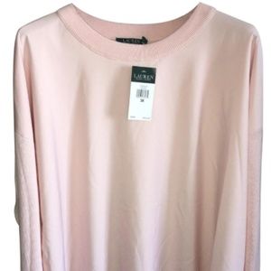 NEW RALPH LAUREN PALE ROSE/ PINK PULLOVER SWEATER